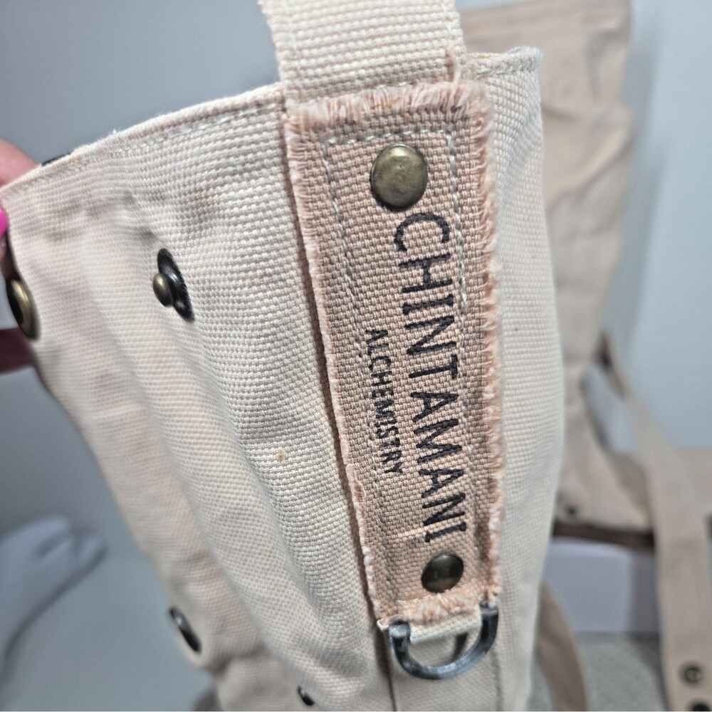 NEW Chintamani Alchemistry Flower of Life Beige Canvas Boot 37/6.5 COACHELLA VEG - Picture 8 of 16